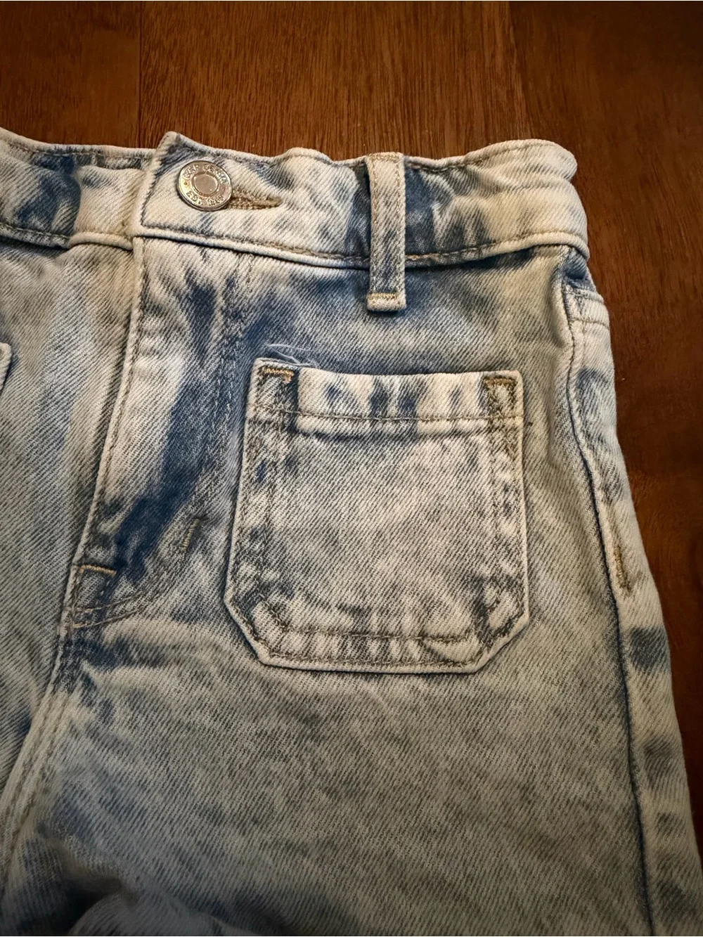 GAP Light Blue Washed Denim High-Rise Shorts